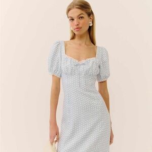 Reformation Light Blue Eyelet Maxi Dress